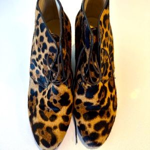 Christian Louboutin leopard print booties